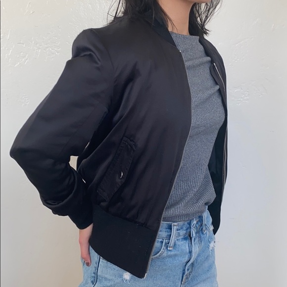 Zara Black Bomber Jacket - Picture 2 of 7